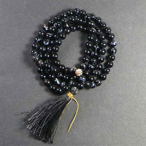 Black Sulemani Agate 6mm Mala